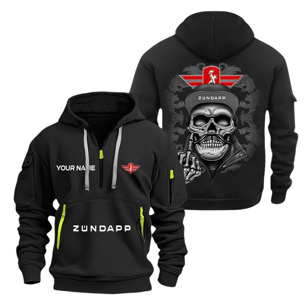 Zundapp Half Zip Hoodie For Men, Gift For Zundapp Fan CAR166022625193 - Black