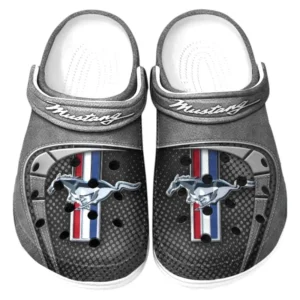 Ford Mustang Crocs Sandals For Men Women, Gift For Ford Mustang Fan CAR177031425561 - Gray