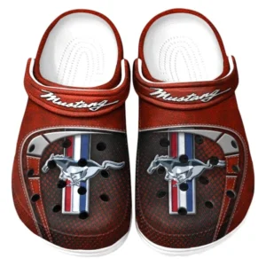 Ford Mustang Crocs Sandals For Men Women, Gift For Ford Mustang Fan CAR177031425561 - Red
