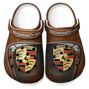 Porsche Crocs Sandals For Men Women, Gift For Porsche Fan CAR177031425569 - Brown