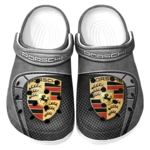 Porsche Crocs Sandals For Men Women, Gift For Porsche Fan CAR177031425569 - Gray