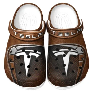 Tesla Crocs Sandals For Men Women, Gift For Tesla Fan CAR177031425583 - Brown