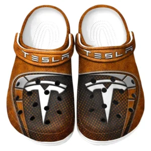 Tesla Crocs Sandals For Men Women, Gift For Tesla Fan CAR177031425583 - Orange