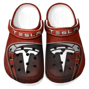 Tesla Crocs Sandals For Men Women, Gift For Tesla Fan CAR177031425583 - Red