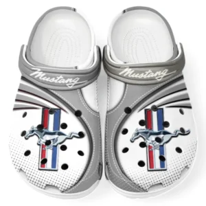 Ford Mustang Crocs Sandals For Men Women, Gift For Ford Mustang Fan CAR181031525696 - Gray