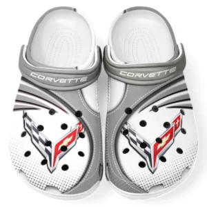 Chevrolet Corvette Crocs Sandals For Men Women, Gift For Chevrolet Corvette Fan CAR181031525705 - Gray