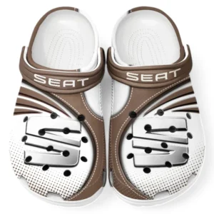 Seat Crocs Sandals For Men Women, Gift For Seat Fan CAR181031525711 - Brown