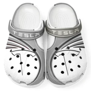 Tesla Crocs Sandals For Men Women, Gift For Tesla Fan CAR181031525734 - Gray