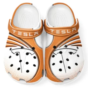 Tesla Crocs Sandals For Men Women, Gift For Tesla Fan CAR181031525734 - Orange