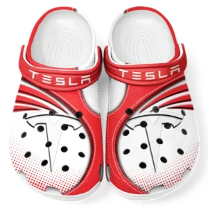 Tesla Crocs Sandals For Men Women, Gift For Tesla Fan CAR181031525734 - Red