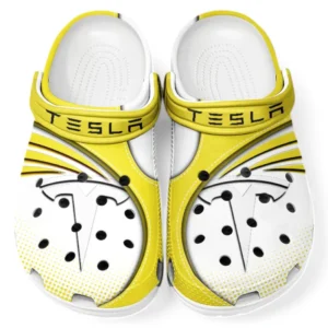 Tesla Crocs Sandals For Men Women, Gift For Tesla Fan CAR181031525734 - Yellow