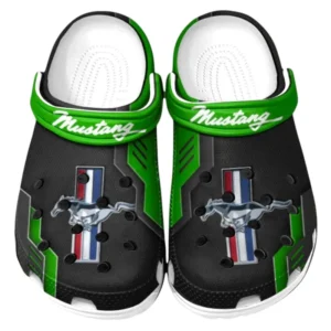 Ford Mustang Crocs Shoes, Clogs Men Women, Gift For Ford Mustang Fan CAR185031525228 - Green