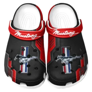 Ford Mustang Crocs Shoes, Clogs Men Women, Gift For Ford Mustang Fan CAR185031525228 - Red