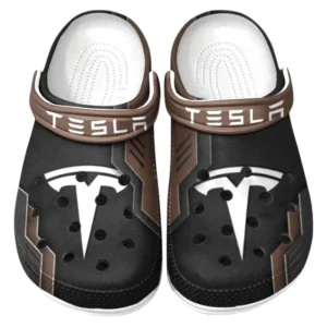 Tesla Crocs Shoes, Clogs Men Women, Gift For Tesla Fan CAR185031525243 - Brown