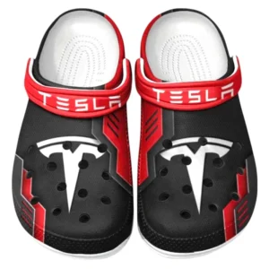 Tesla Crocs Shoes, Clogs Men Women, Gift For Tesla Fan CAR185031525243 - Red