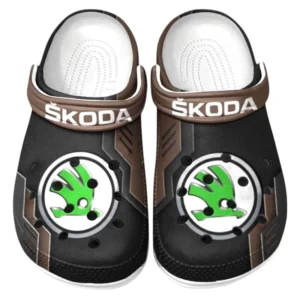 Skoda Crocs Shoes, Clogs Men Women, Gift For Skoda Fan CAR185031525252 - Brown