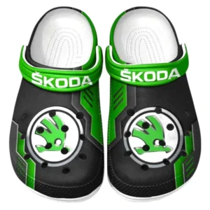 Skoda Crocs Shoes, Clogs Men Women, Gift For Skoda Fan CAR185031525252 - Green