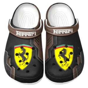 Ferrari Crocs Shoes, Clogs Men Women, Gift For Ferrari Fan CAR185031525258 - Brown