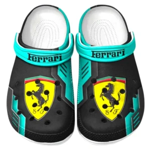 Ferrari Crocs Shoes, Clogs Men Women, Gift For Ferrari Fan CAR185031525258 - Cyan