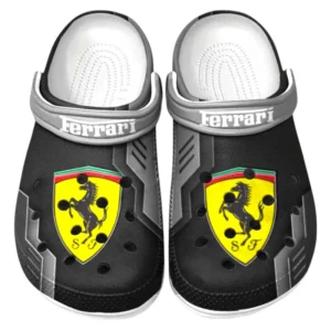 Ferrari Crocs Shoes, Clogs Men Women, Gift For Ferrari Fan CAR185031525258 - Gray