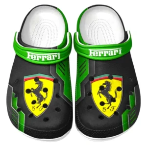 Ferrari Crocs Shoes, Clogs Men Women, Gift For Ferrari Fan CAR185031525258 - Green