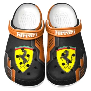 Ferrari Crocs Shoes, Clogs Men Women, Gift For Ferrari Fan CAR185031525258 - Orange