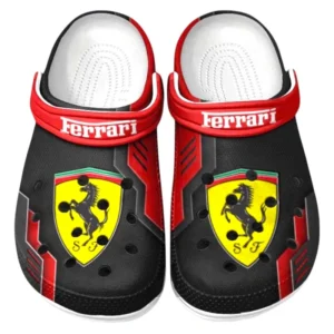Ferrari Crocs Shoes, Clogs Men Women, Gift For Ferrari Fan CAR185031525258 - Red