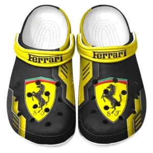 Ferrari Crocs Shoes, Clogs Men Women, Gift For Ferrari Fan CAR185031525258 - Yellow