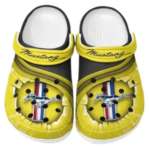 Ford Mustang Crocs Clogs Men Women, Gift For Ford Mustang Fan CAR188032025114 - Yellow
