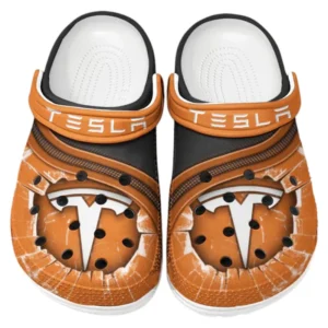 Tesla Crocs Clogs Men Women, Gift For Tesla Fan CAR188032025139 - Orange