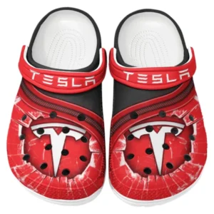 Tesla Crocs Clogs Men Women, Gift For Tesla Fan CAR188032025139 - Red