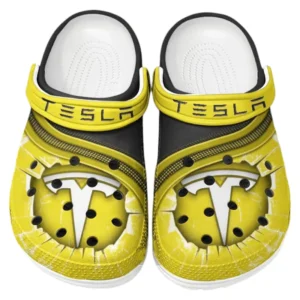 Tesla Crocs Clogs Men Women, Gift For Tesla Fan CAR188032025139 - Yellow