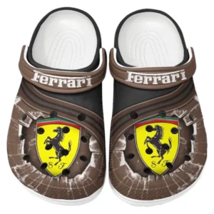 Ferrari Crocs Clogs Men Women, Gift For Ferrari Fan CAR188032025187 - Brown