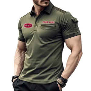 Bugatti Pocket Polo Shirt, All Over Print Shirt For Bugatti Fan CAR445060325000 - Green