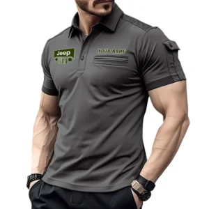 Jeep Pocket Polo Shirt, All Over Print Shirt For Jeep Fan CAR445060325002 - Gray