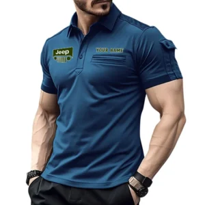 Jeep Pocket Polo Shirt, All Over Print Shirt For Jeep Fan CAR445060325002 - Navy Blue