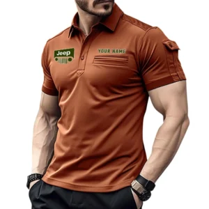 Jeep Pocket Polo Shirt, All Over Print Shirt For Jeep Fan CAR445060325002 - Orange