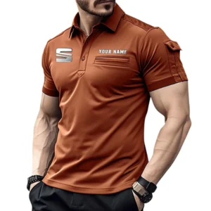 SEAT Pocket Polo Shirt, All Over Print Shirt For SEAT Fan CAR445060325004 - Orange