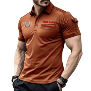 HONDA Pocket Polo Shirt, All Over Print Shirt For HONDA Fan CAR445060325009 - Orange