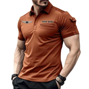 Genesis Pocket Polo Shirt, All Over Print Shirt For Genesis Fan CAR445060325032 - Orange