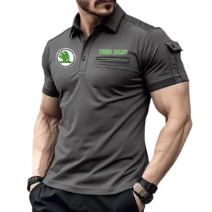 Skoda Pocket Polo Shirt, All Over Print Shirt For Skoda Fan CAR445060325050 - Gray