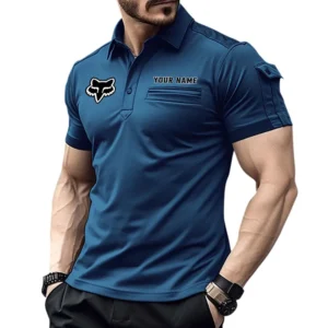 Fox Racing Pocket Polo Shirt, All Over Print Shirt For Fox Racing Fan CAR445060325051 - Navy Blue