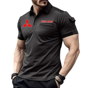 Mitsubishi Pocket Polo Shirt, All Over Print Shirt For Mitsubishi Fan CAR445060325060 - Black