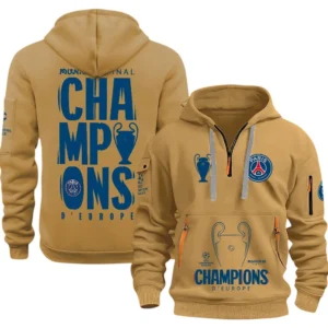Paris Saint-Germain Hoodie Half Zipper UEFA Champions League 2025 Final PSG97060225333 - Khaki