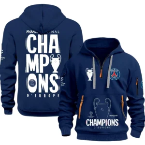 Paris Saint-Germain Hoodie Half Zipper UEFA Champions League 2025 Final PSG97060225333 - Navy