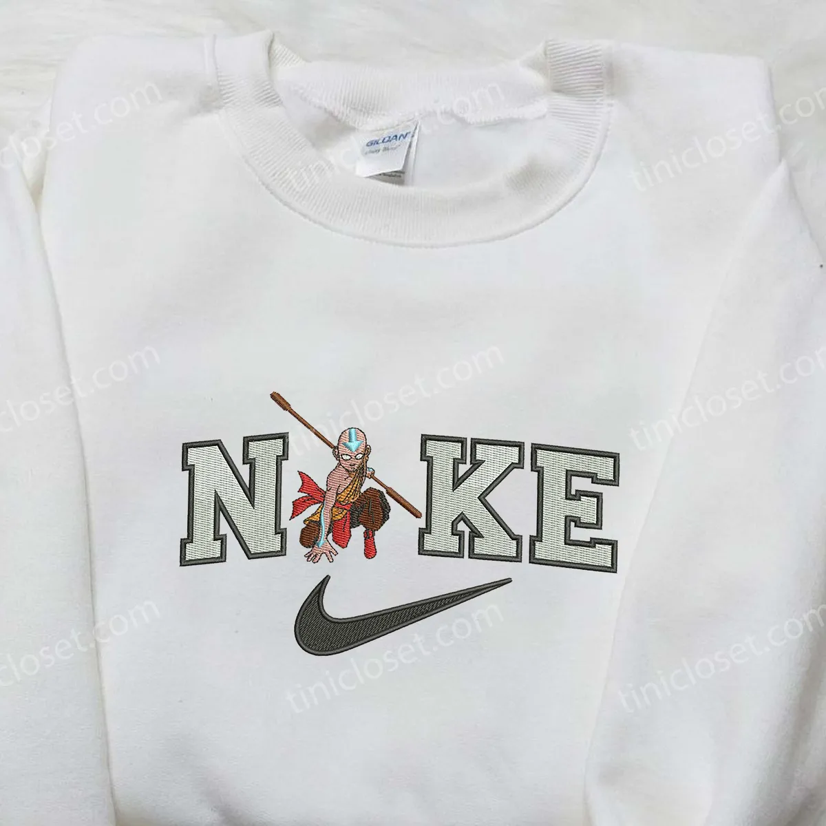 aang nike embroidered shirt avatar embroidered shirt cartoon embroidered shirt 7r3eo