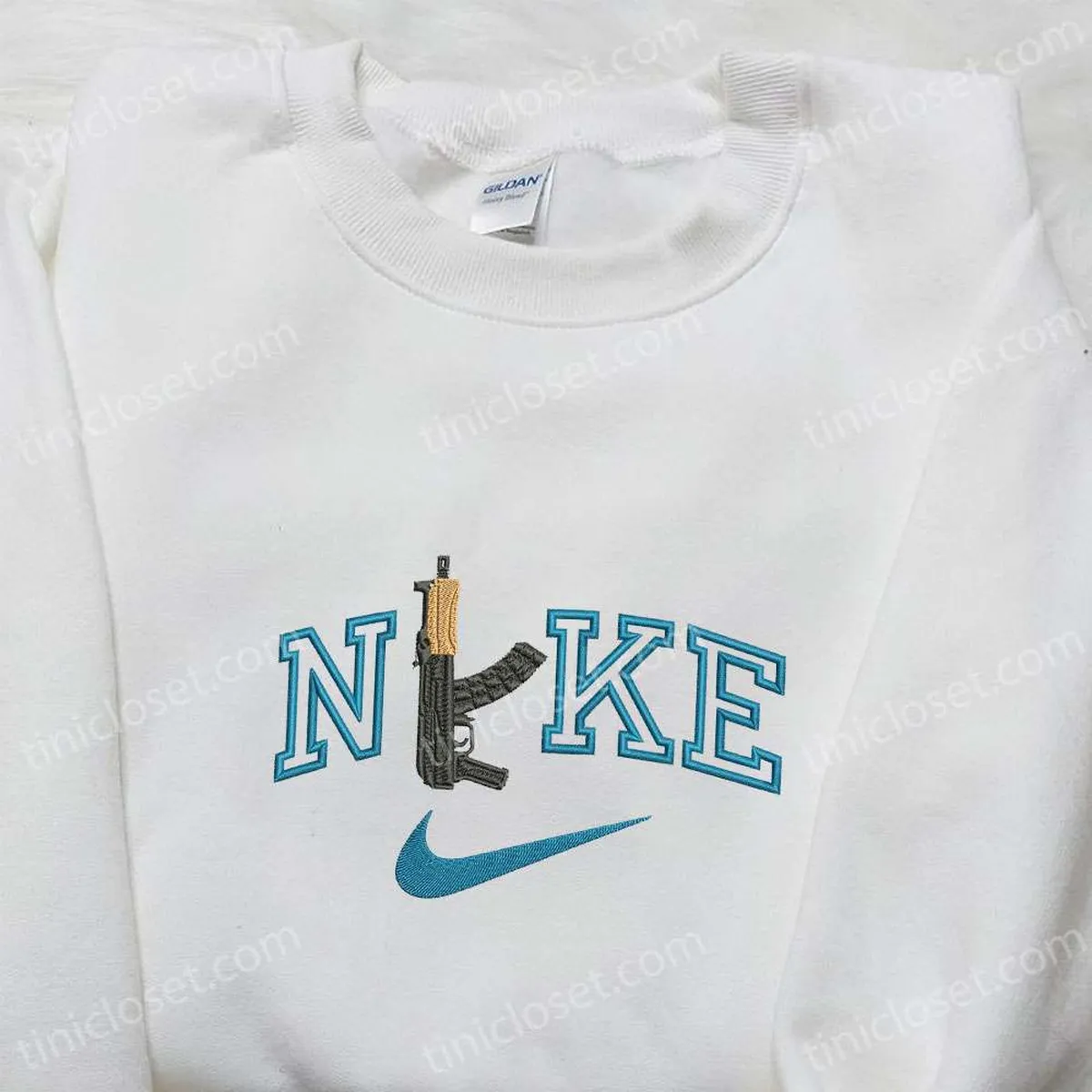 ak47 gun x nike embroidered shirt nike inpsired embroidered hoodie best gift ideas ghs47