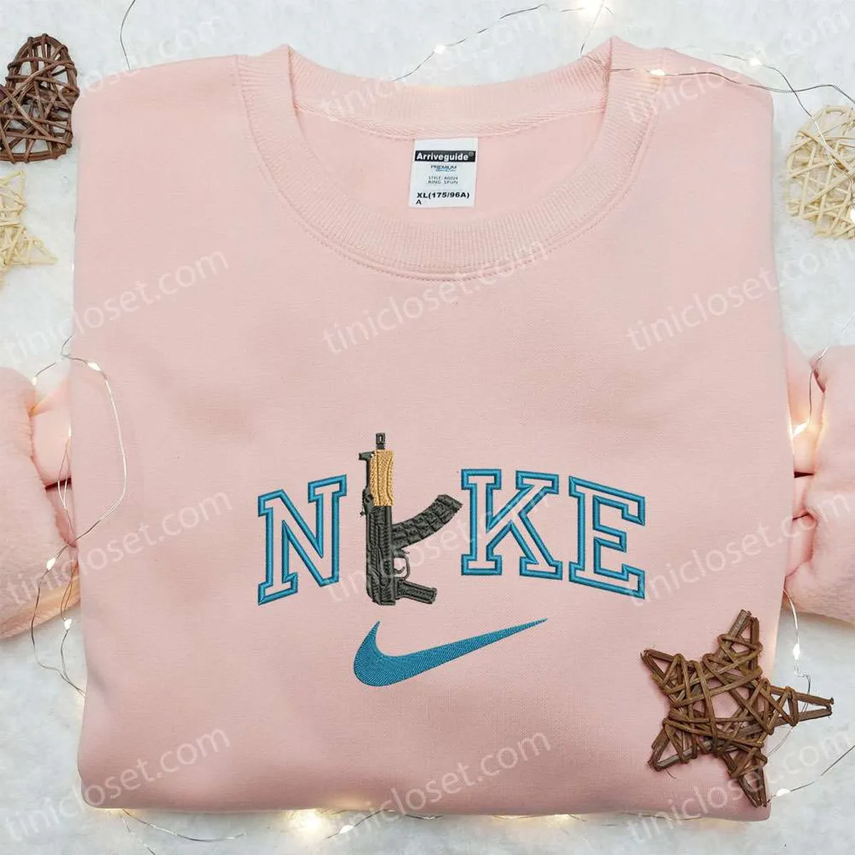ak47 gun x nike embroidered shirt nike inpsired embroidered hoodie best gift ideas ntheg