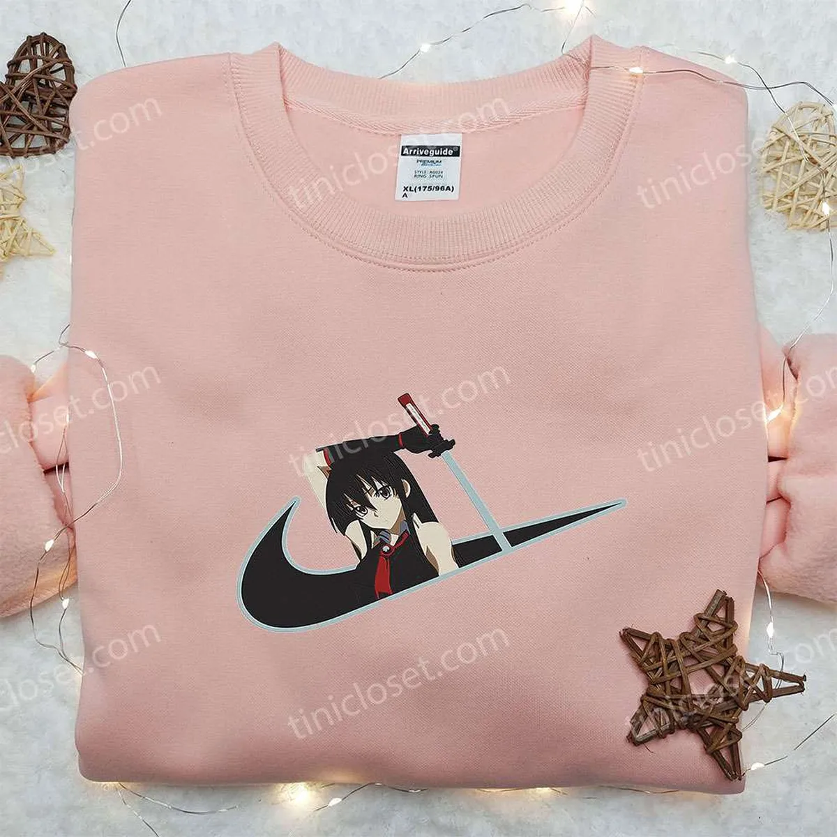akame x nike swoosh anime embroidered hoodie akame ga kill embroidered shirt nike inspired embroidered shirt 1j0tr