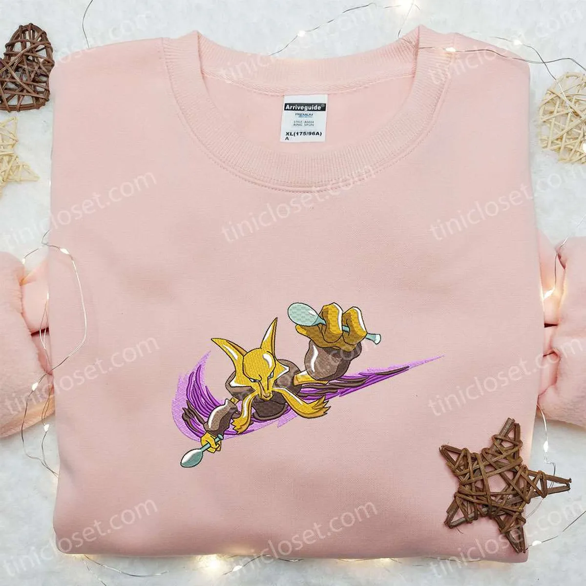 alakazam x nike swoosh anime embroidered shirt pokemon embroidered shirt nike inspired embroidered shirt oi3sq